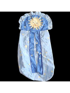 Vtg Celestial Sun Hanging Diaper Stacker Holder 90s Decor Stars Blue Kidsline